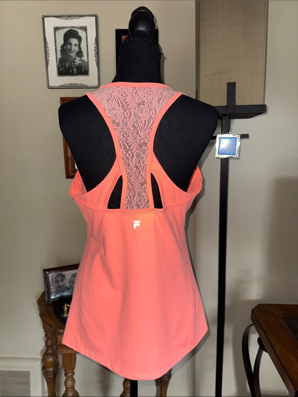 Fila Neon Orange Racerback Sports Tennis Top